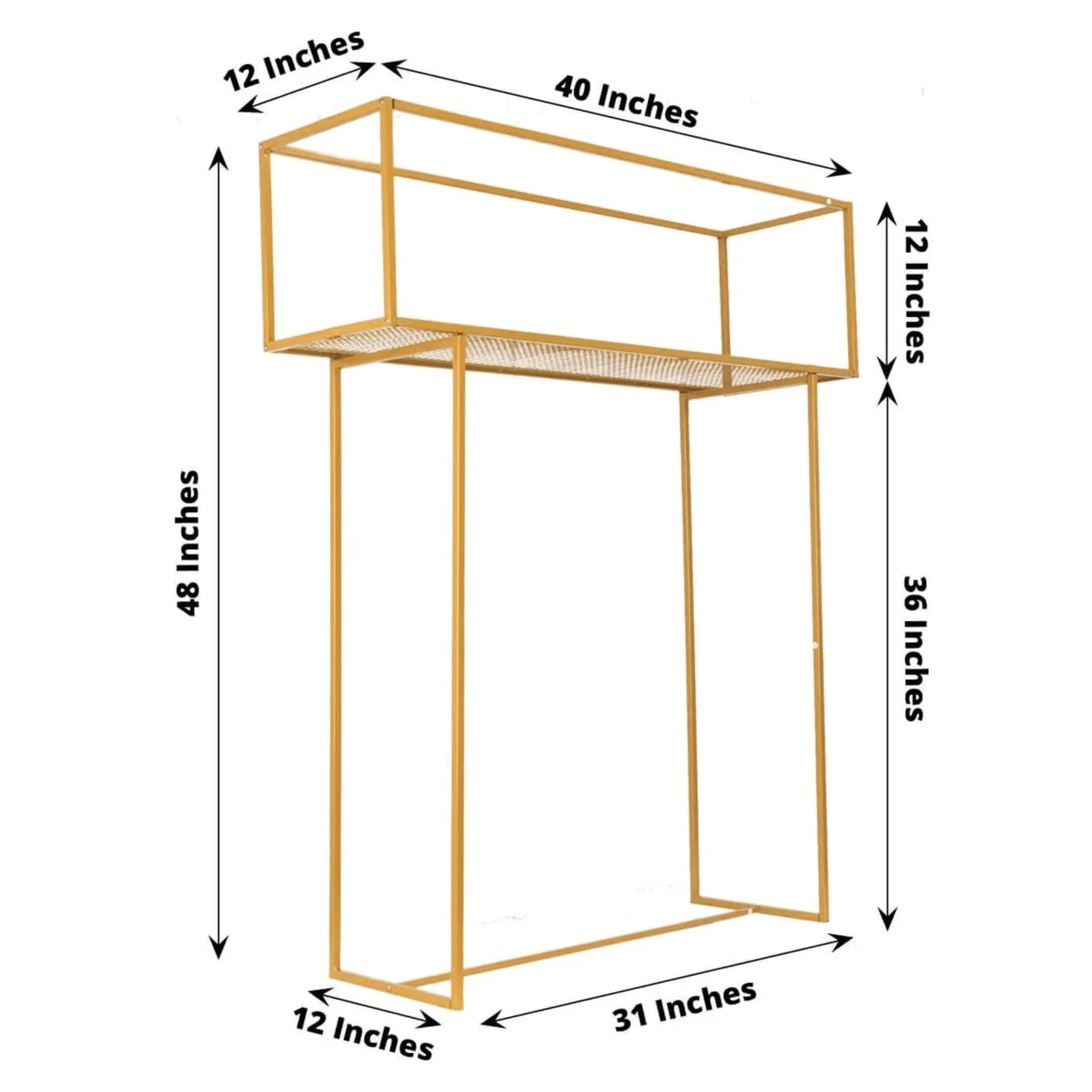 T-Shaped Gold Flower Holder / Centerpiece Rental - Image 2