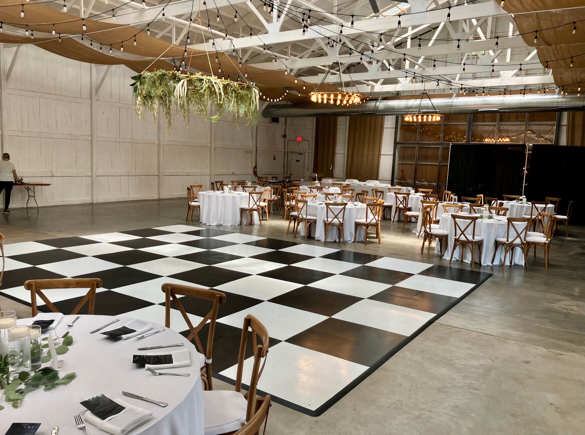 checkered dance floor rental